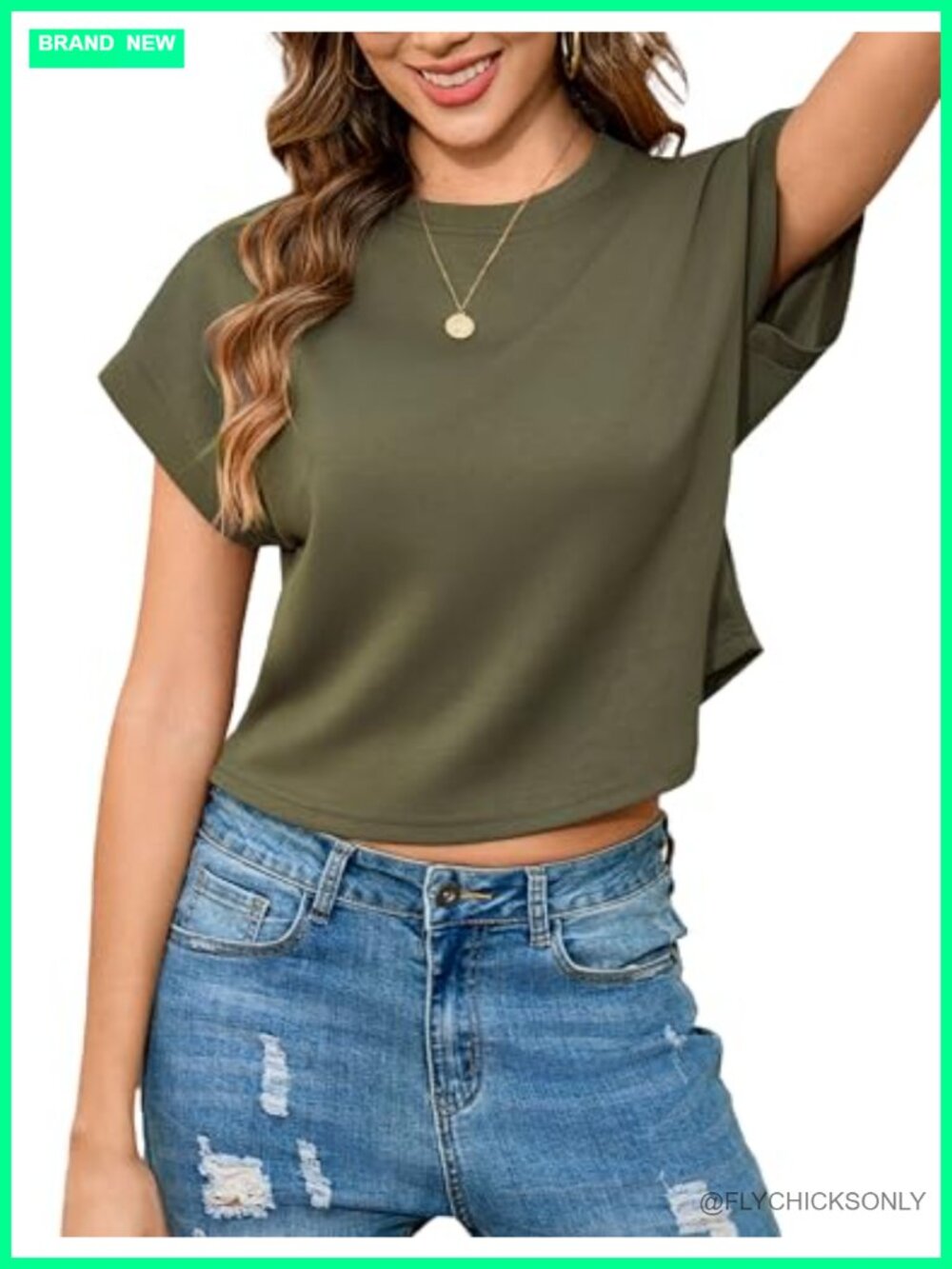 Totatuit Women's Cropped T-Shirt Short Sleeve Crewneck Boxy Fit Tee